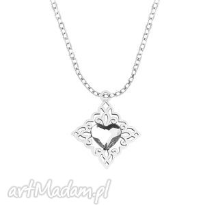 celebrate - swarovski heart - necklace - srebrne naszyjniki