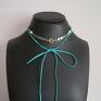 złote naszyjniki srebro choker 2 w 1 /mint/ flower/