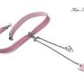 naszyjniki choker /powder pink/ butterfly/