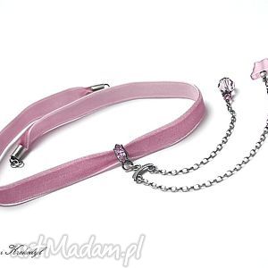 katia i krokodyl choker powder pink butterfly - naszyjnik