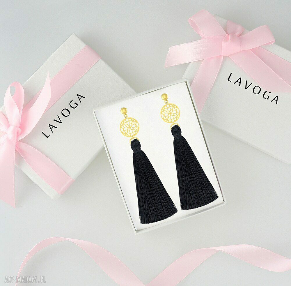 kolczyki: DŁUGIE KOLCZYKI z chwostem BOHO handmade