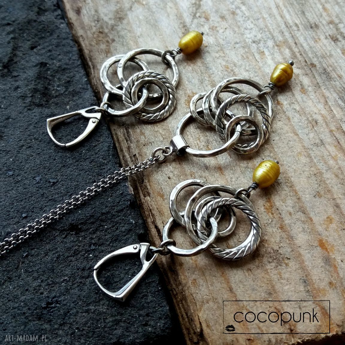 komplety: SREBRO I BAROKOWE PERŁY KOMPLET. autorskie