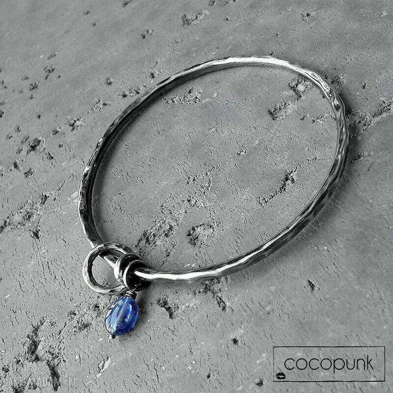 bransoletki: SREBRO I KYANIT BRANSOLETA Z ZAWIESZKAMI. Handmade