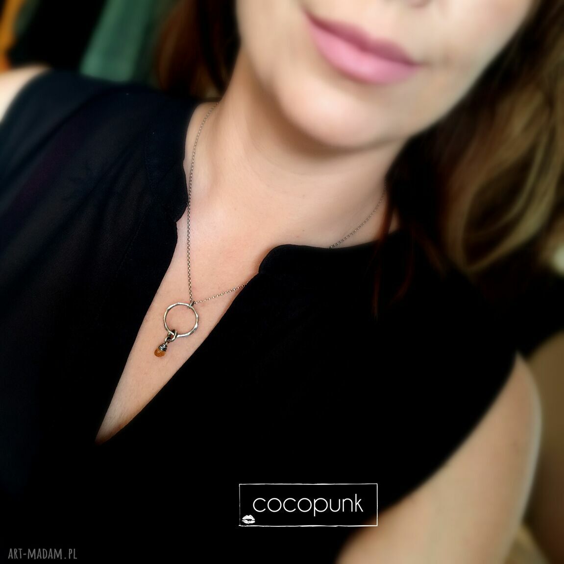 naszyjniki: Srebro i turmalin spinel / peridot naszyjnik. hand made