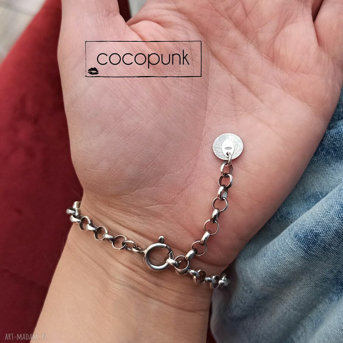 bransoletki: Srebro i złoty hematyt bransoletka łańcuszkowa. Handmade