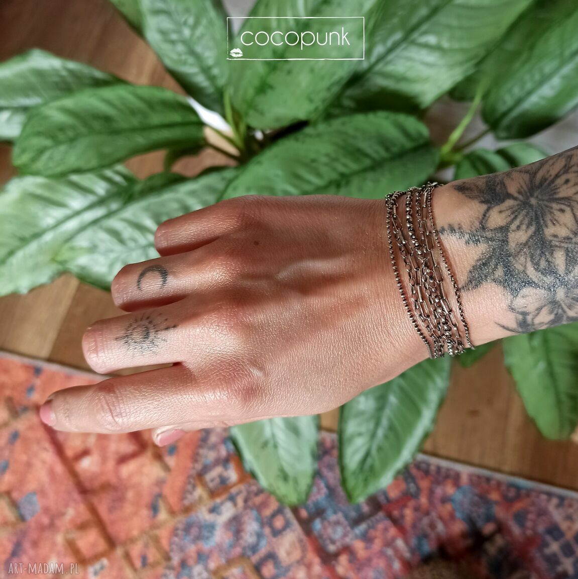 bransoletki: Srebro nowoczesna bransoletka 7 łańcuszków. hand made