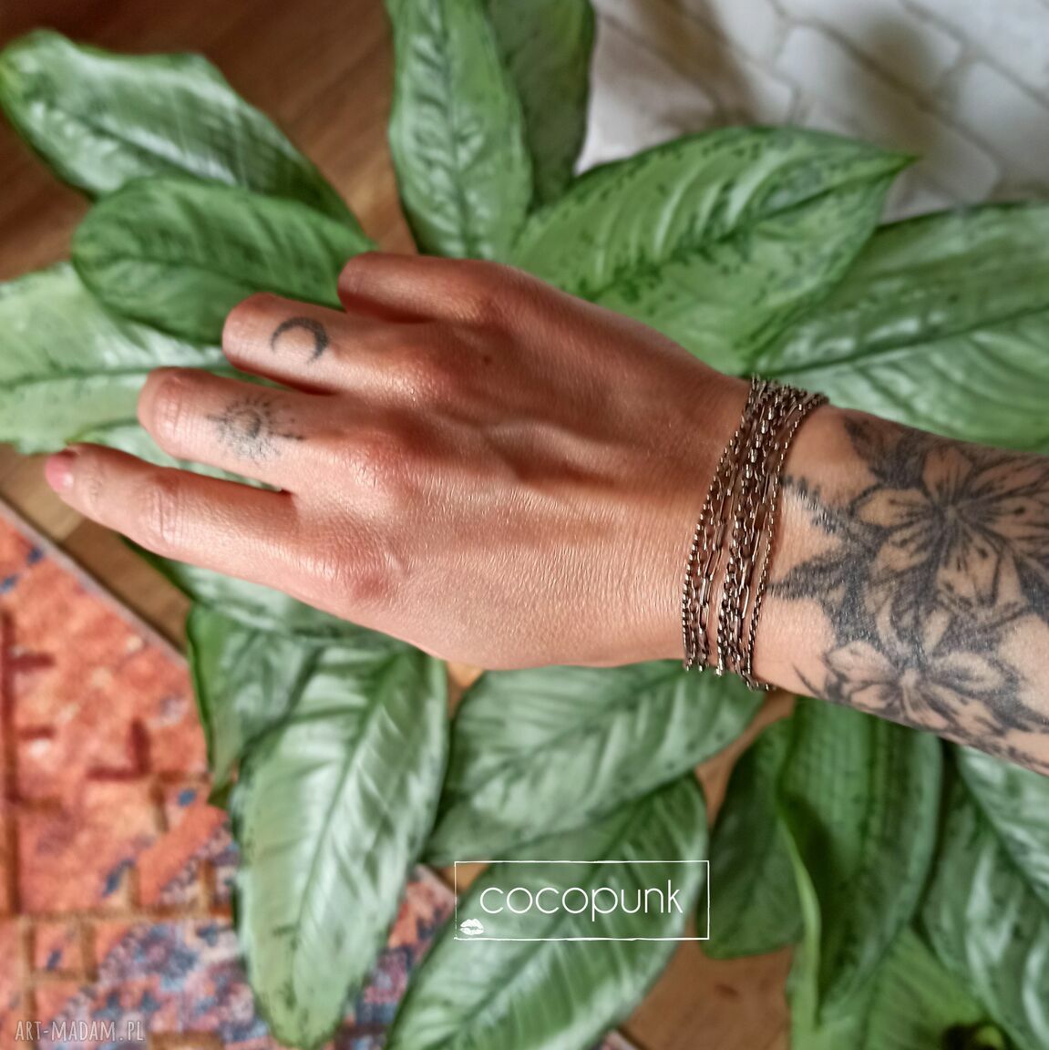 bransoletki: Srebro nowoczesna bransoletka 7 łańcuszków. hand made