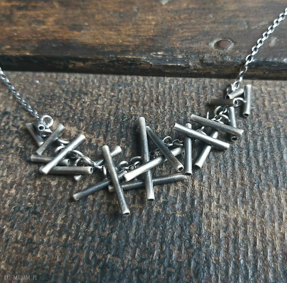 Naszyjnik ze srebra gałązki hand made