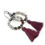 handmade kolczyki wianki boho grey burgund