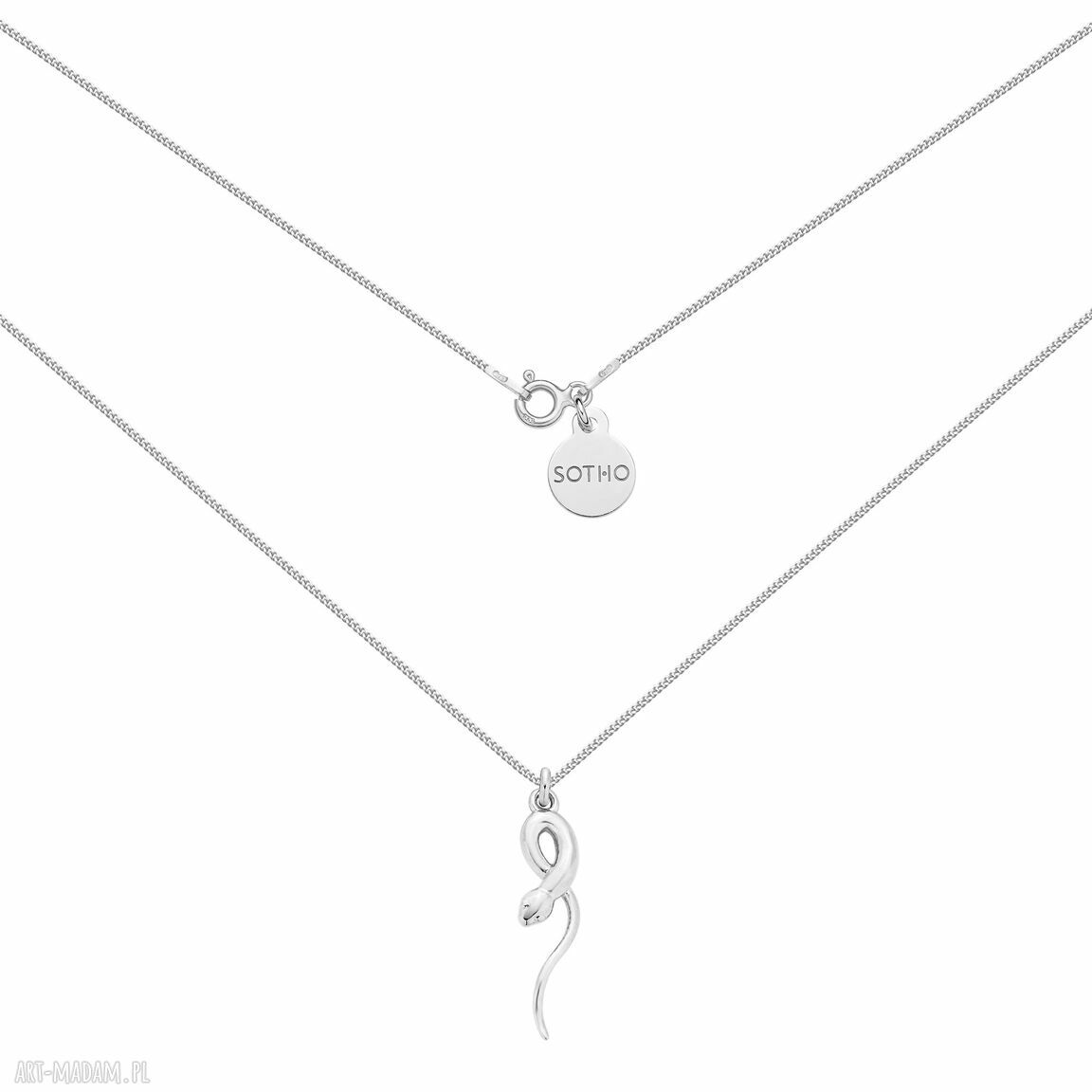 Srebrny naszyjnik pancerka wężem łańcuszek elegancki wąż snake