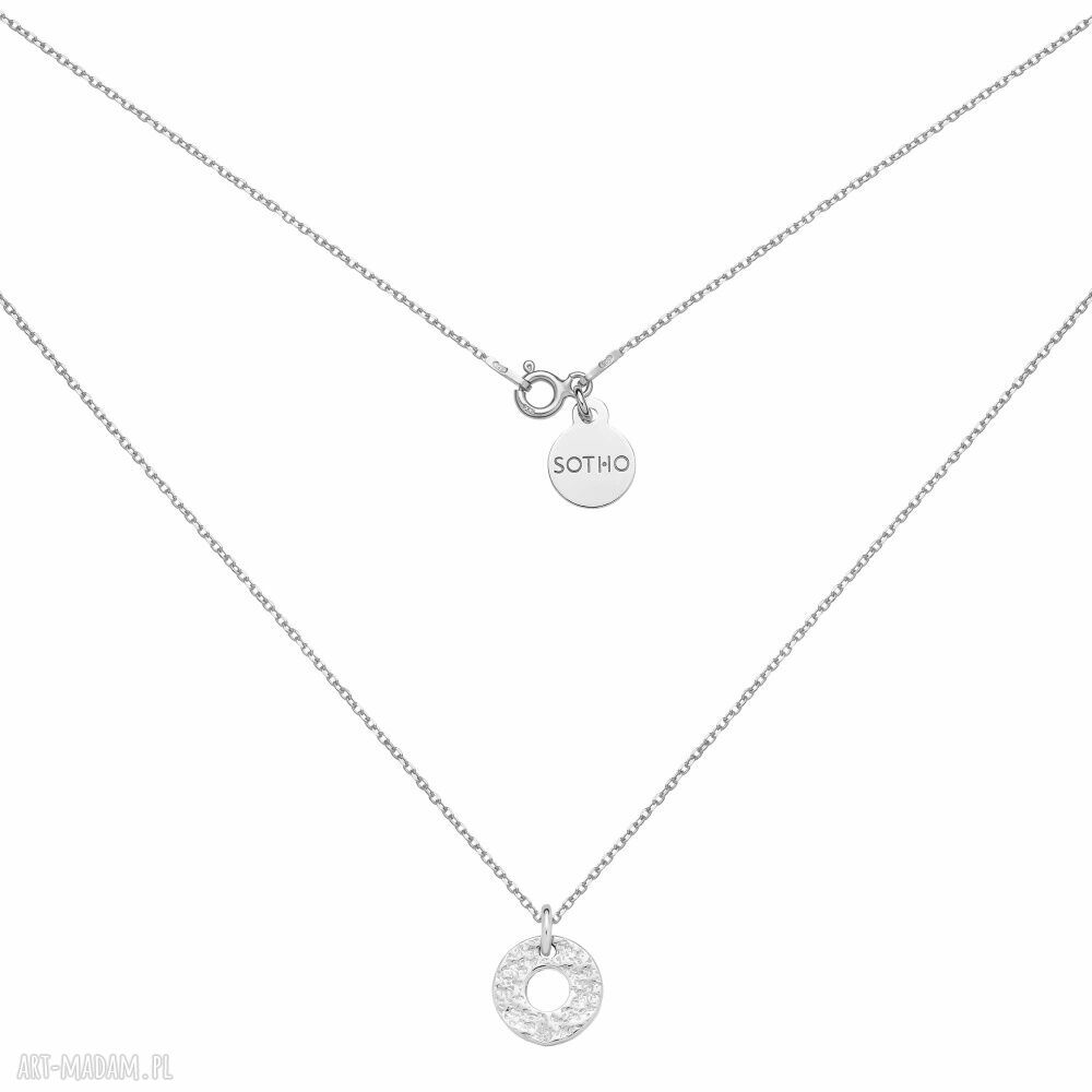 Srebrny naszyjnik chropowatym kółeczkiem chropowate kółeczko