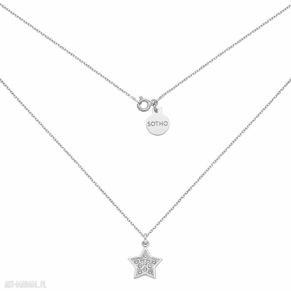 Srebrny naszyjnik gwiazdką wysadzaną crystal swarovski