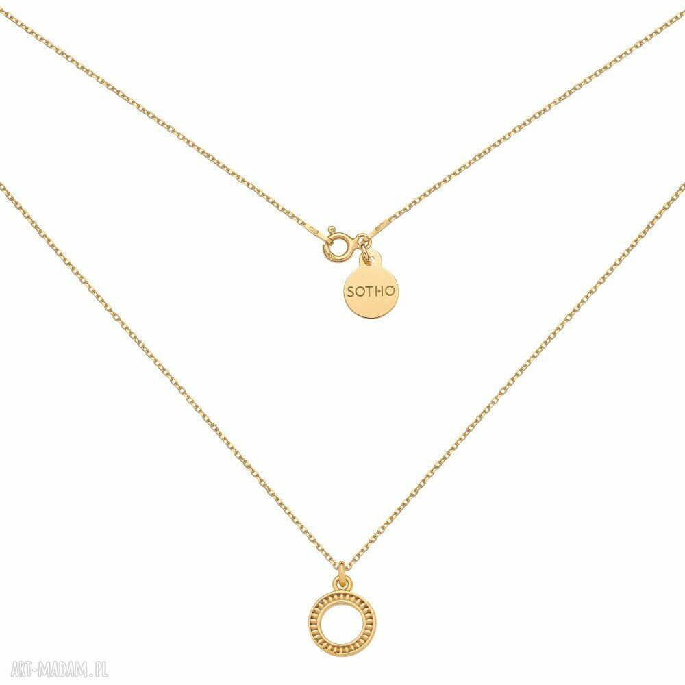 Złoty naszyjnik ozdobnym kółeczkiem srebro925 żółtezłoto kółec