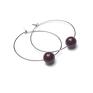 hand made kolczyki alloys collection /one pearl/ bordeaux