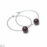 handmade kolczyki alloys collection /one pearl/ bordeaux