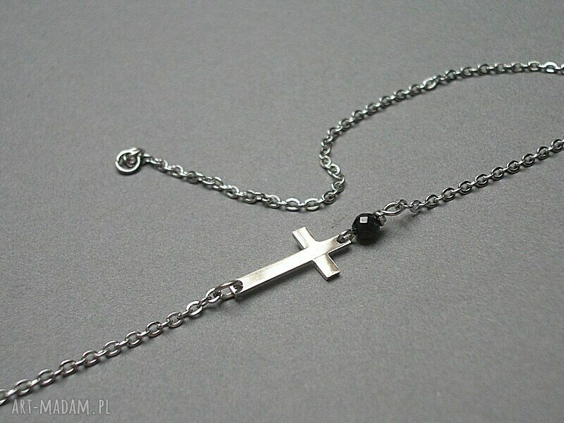 Choker ze stali szlachetnej z krzyżykiem i fasetowanym agatem 4 mm Alloys Collection Line Cross vol. 2