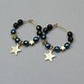 hand made alloys collection /navy blue star/ kolczyki