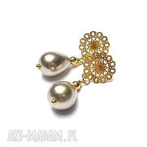 ki ka pracownia pearls beige perły naturalne vol 1- kolczyki