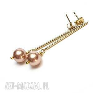 stick champagne pearls alloys collection - kolczyki