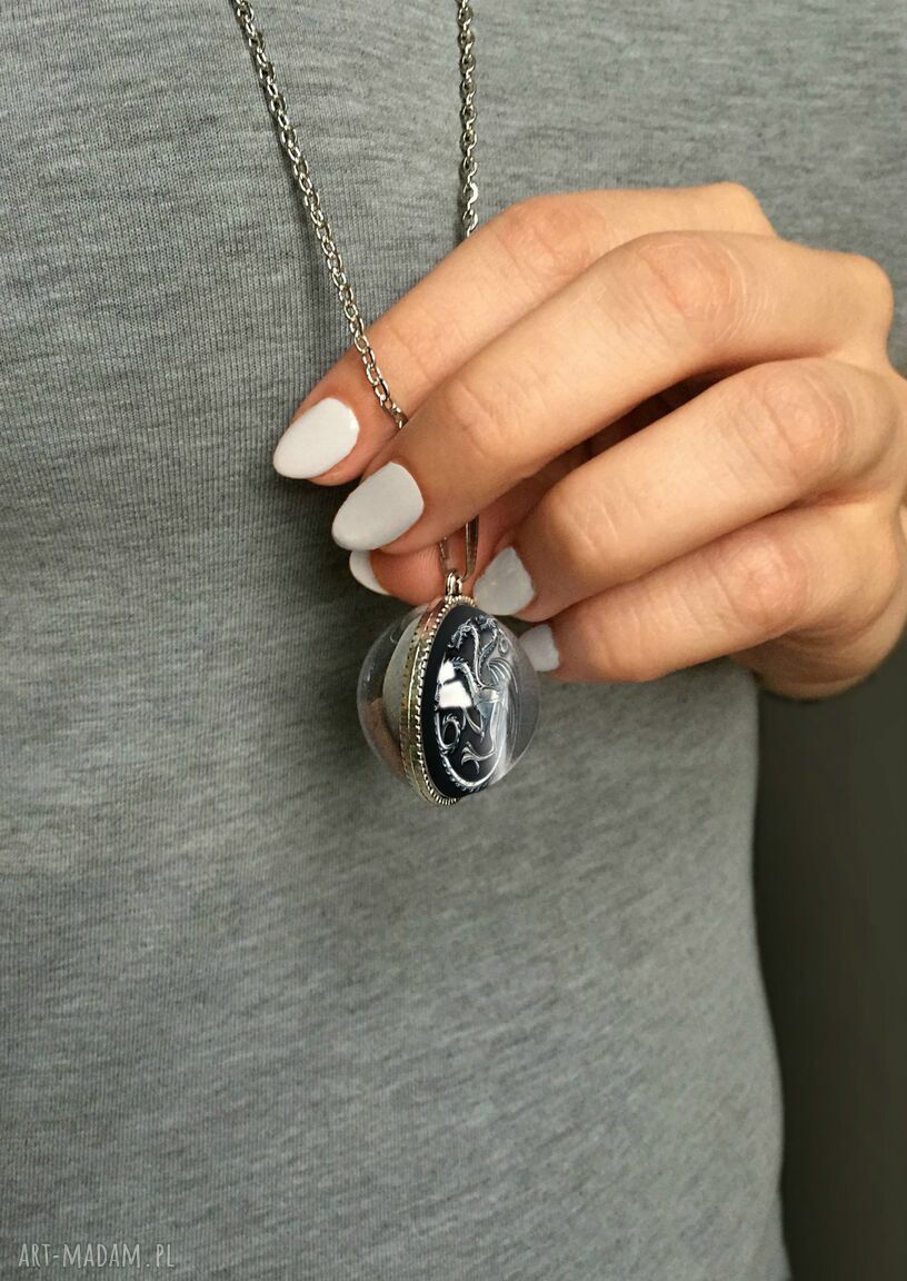 naszyjniki: Dwustronny kulisty medalion Gra o Tron 0240 51SPS HandMade