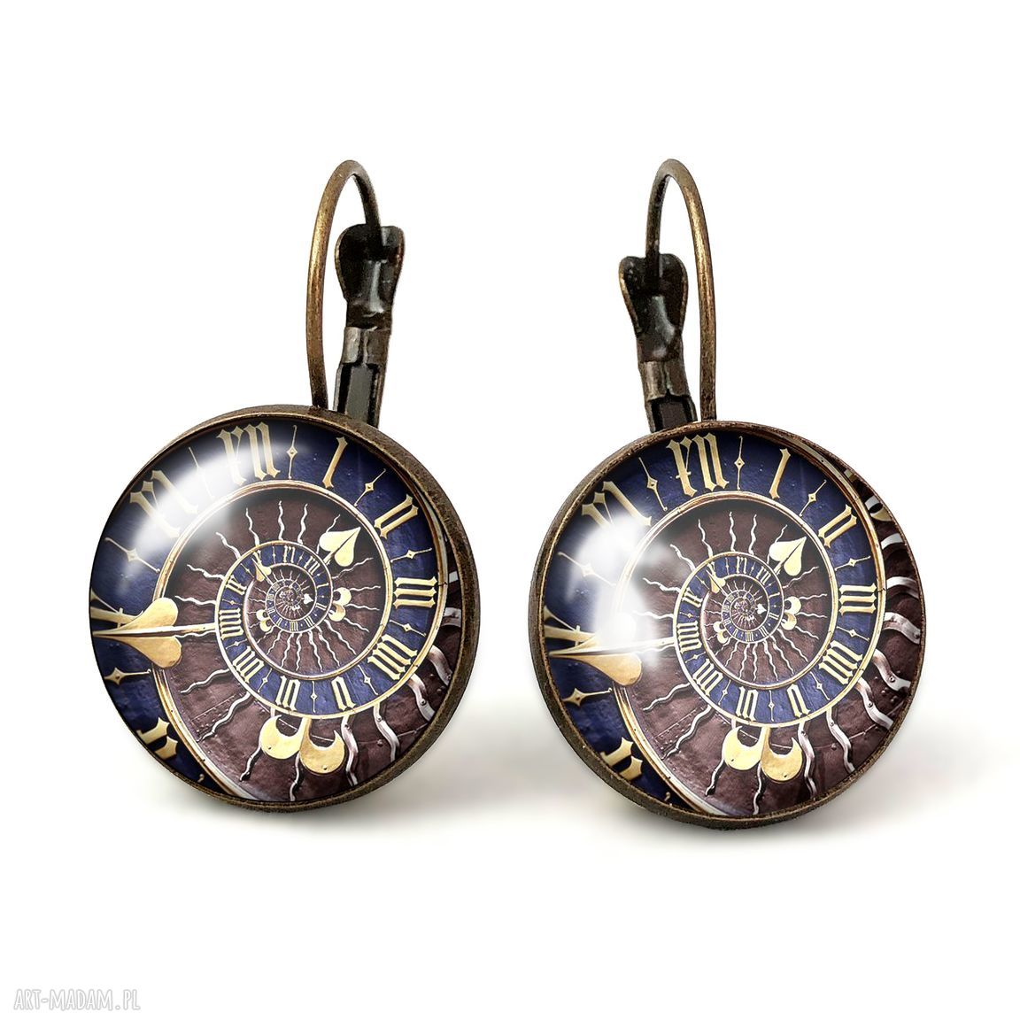 Steampunk duże kolczyki wiszące zegar prezent eleganckie ręcznie