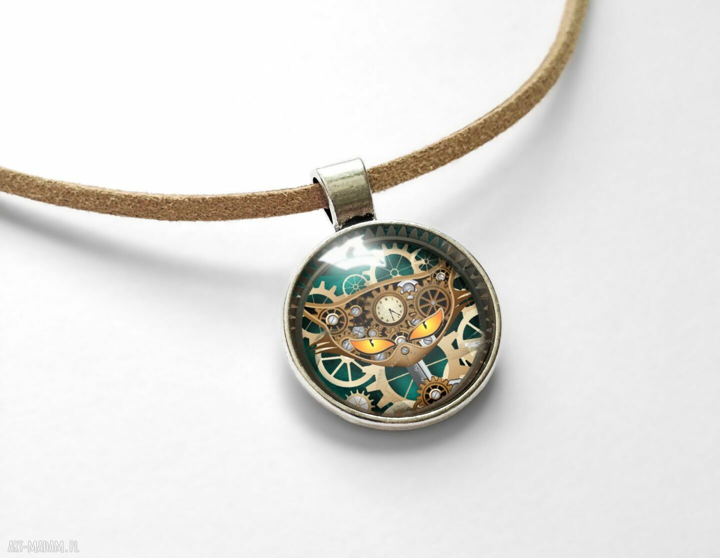 naszyjniki: Steampunkowy kot Choker Ręcznie zrobione