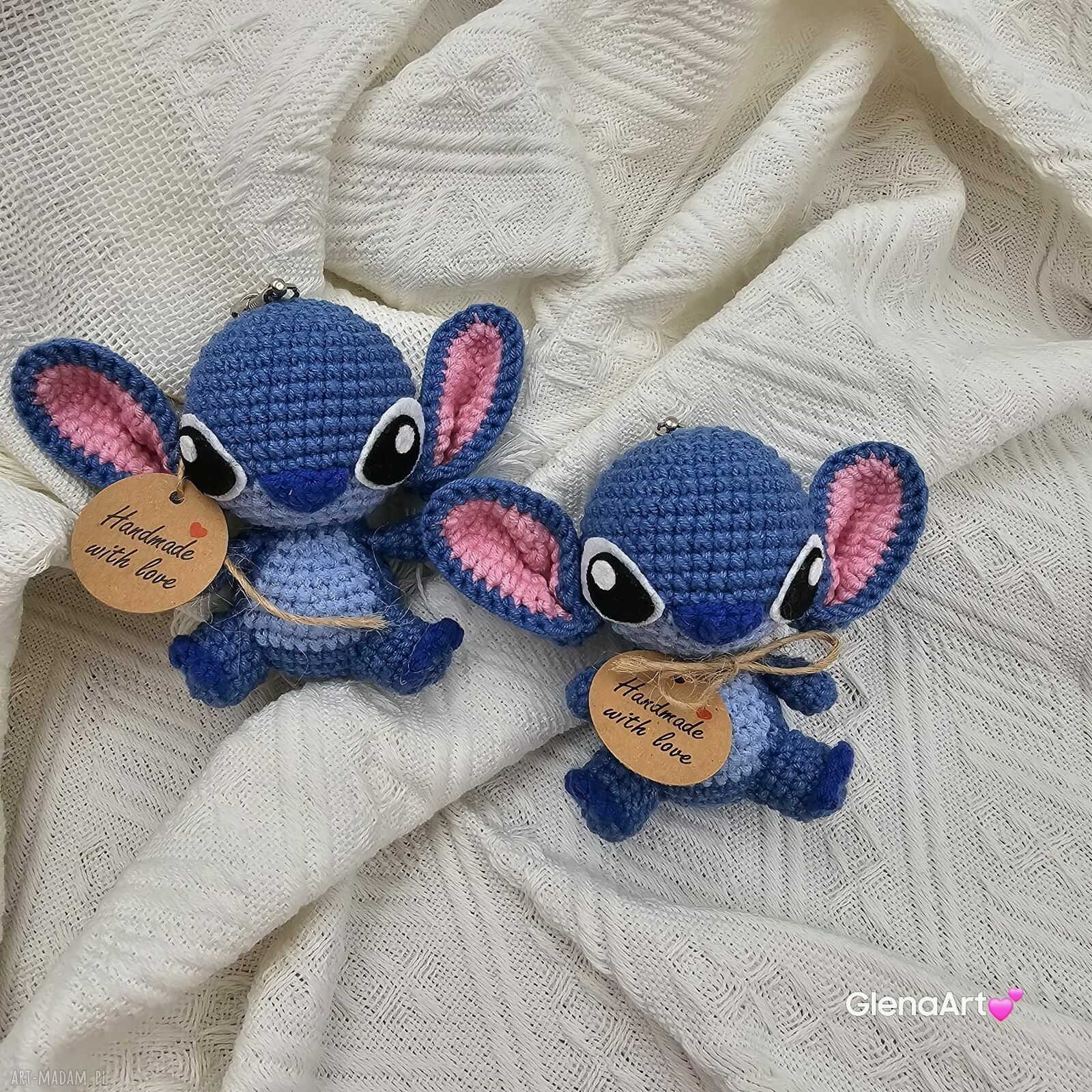 Stitch wykonany na szydełku - mała zawieszka-brelok