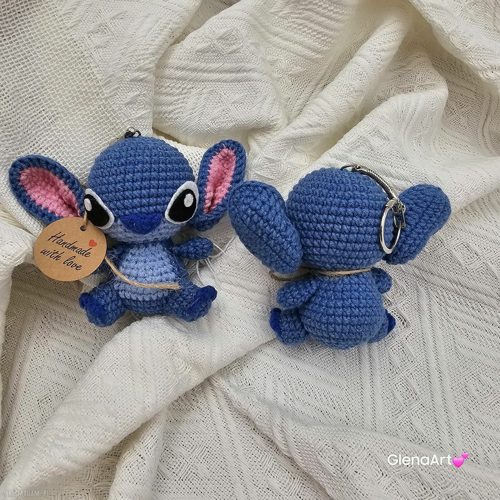 Stitch wykonany na szydełku - mała zawieszka-brelok