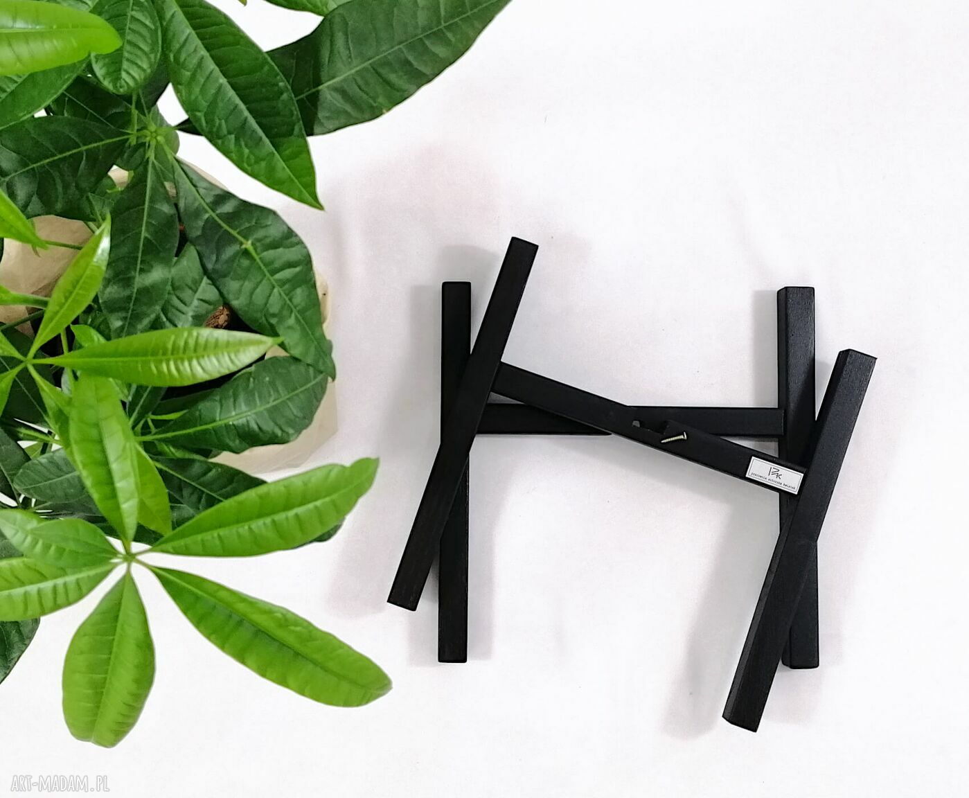 Kwietnik stojak na kwiaty dąb czarny do donic max 20 cm - wysokość 20 cm (h20)