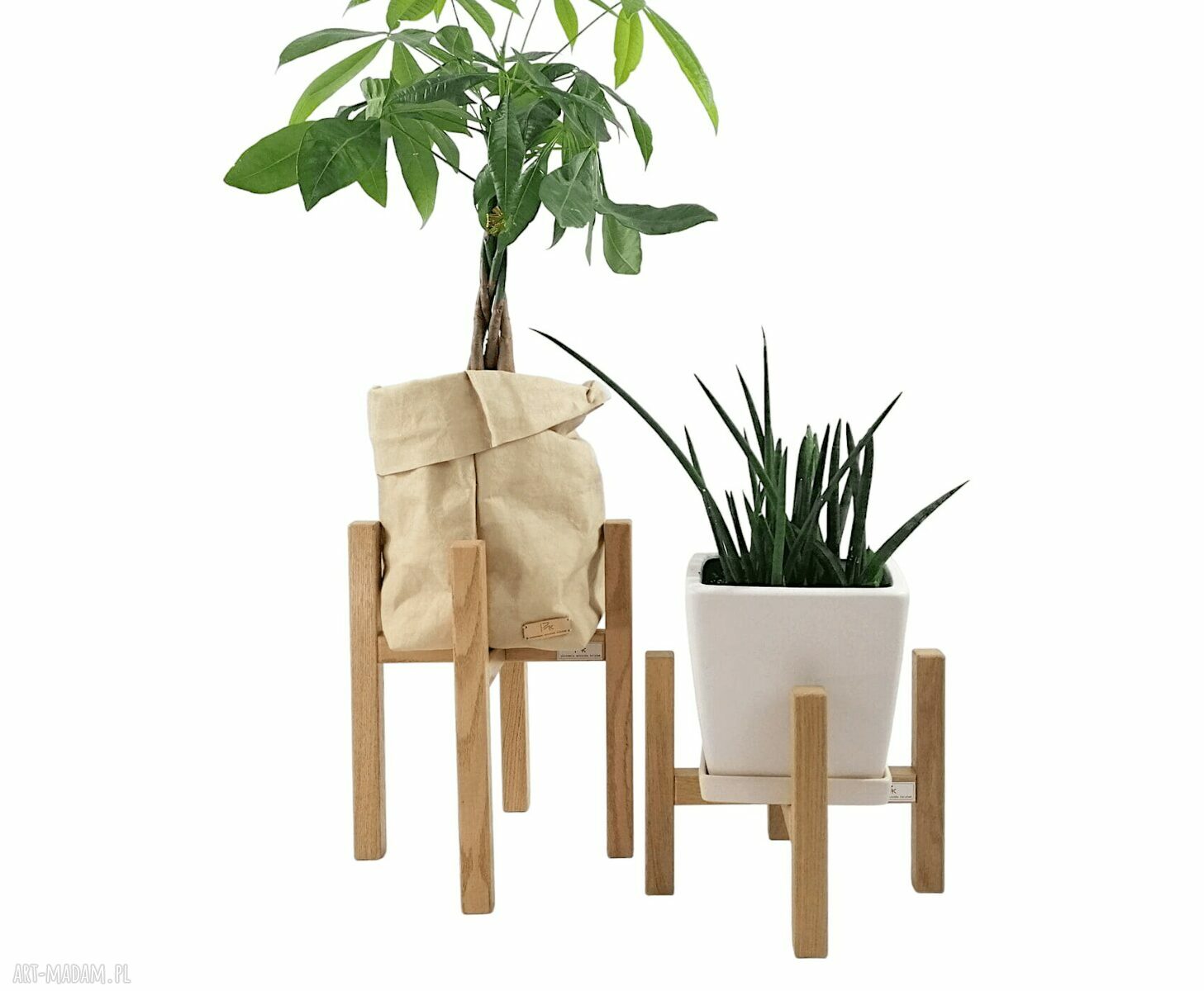 Stojak pod doniczkę Kwietnik z litego dębu 20/h25 - dąb natural