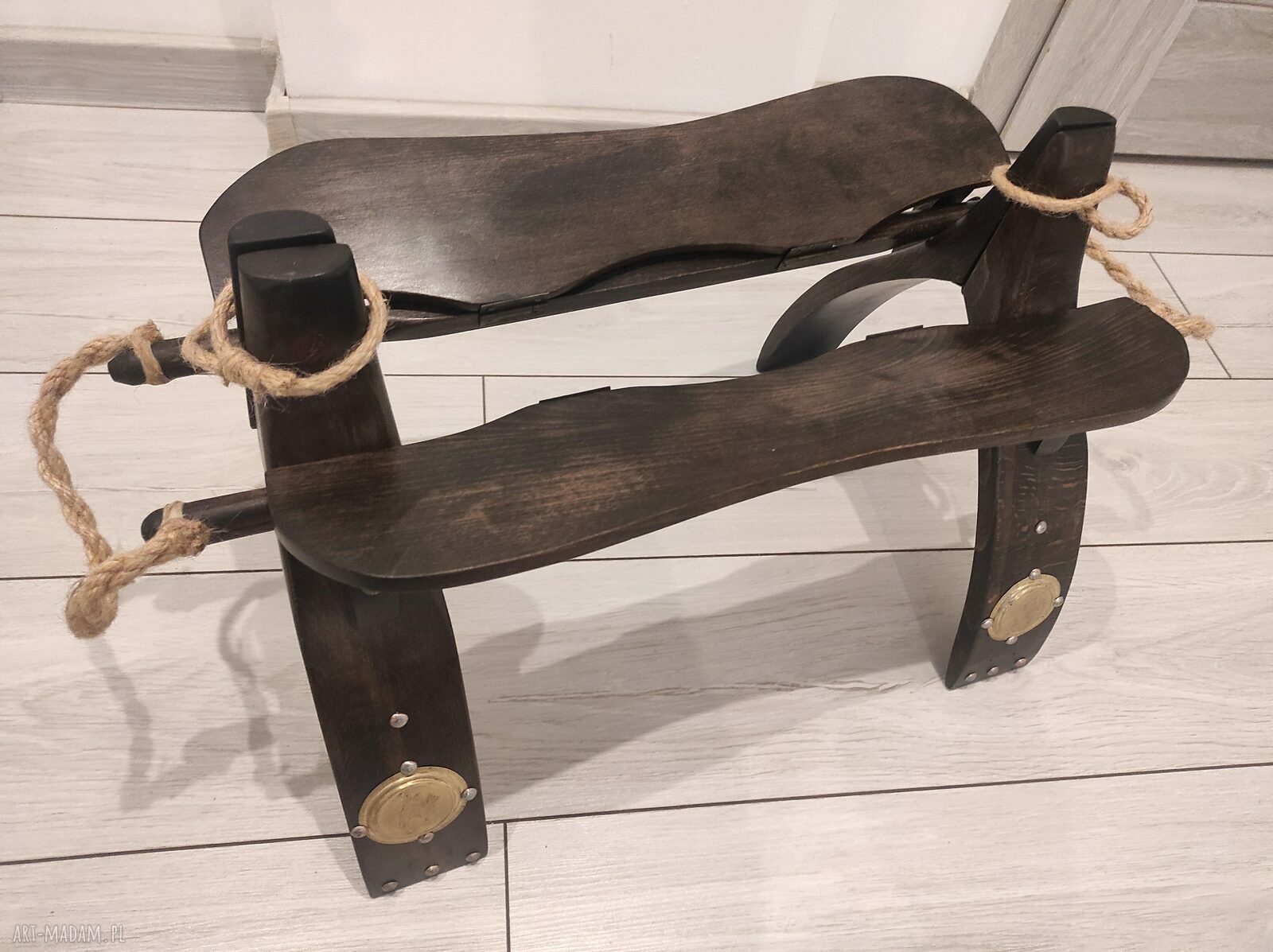 Stołek vintage z lat 60-70 po renowacji - styl rustic i boho