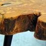 stolik stoły kawowy 73 cm żywica drewno