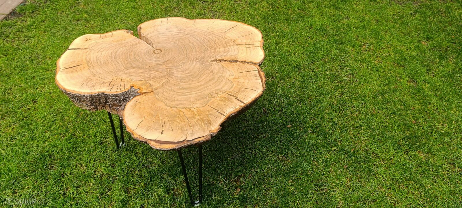 Stolik kawowy z litego drewna 7 cm - regulowana wysokość i loftowy charakter
