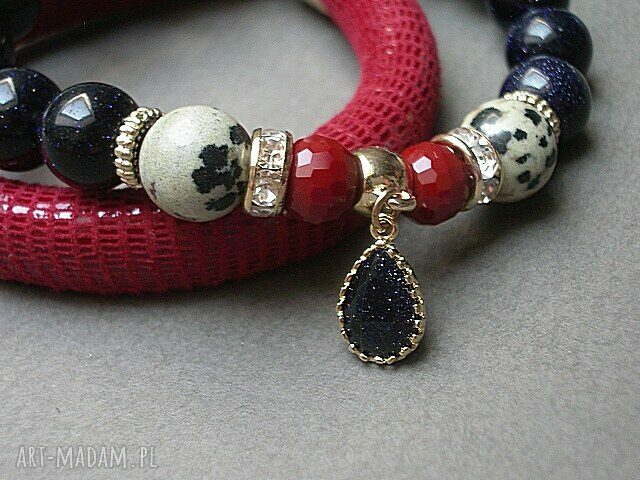STRAP RED AND NAVY BLUE /02.09.15/ DUO ręczne wykonanie