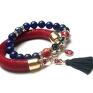 unikalne bransoletki jadeity strap - red and navy blue - vol. 3