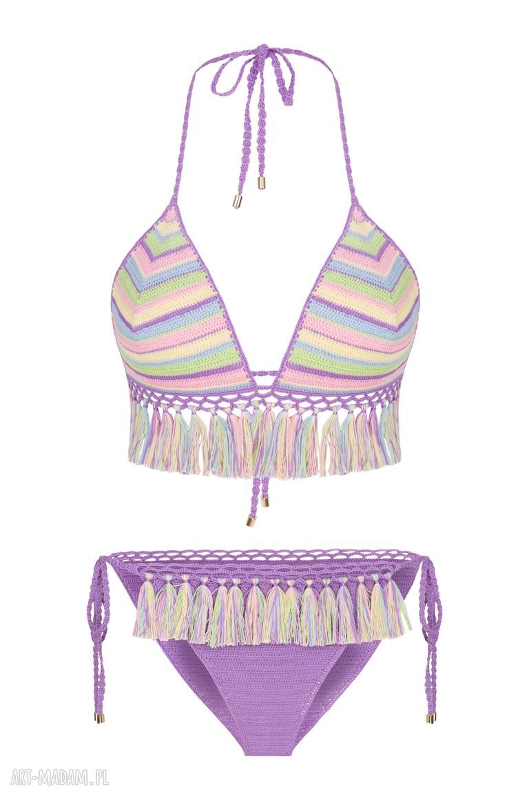 Strój kąpielowy Maldives - fioletowe bikini handmade
