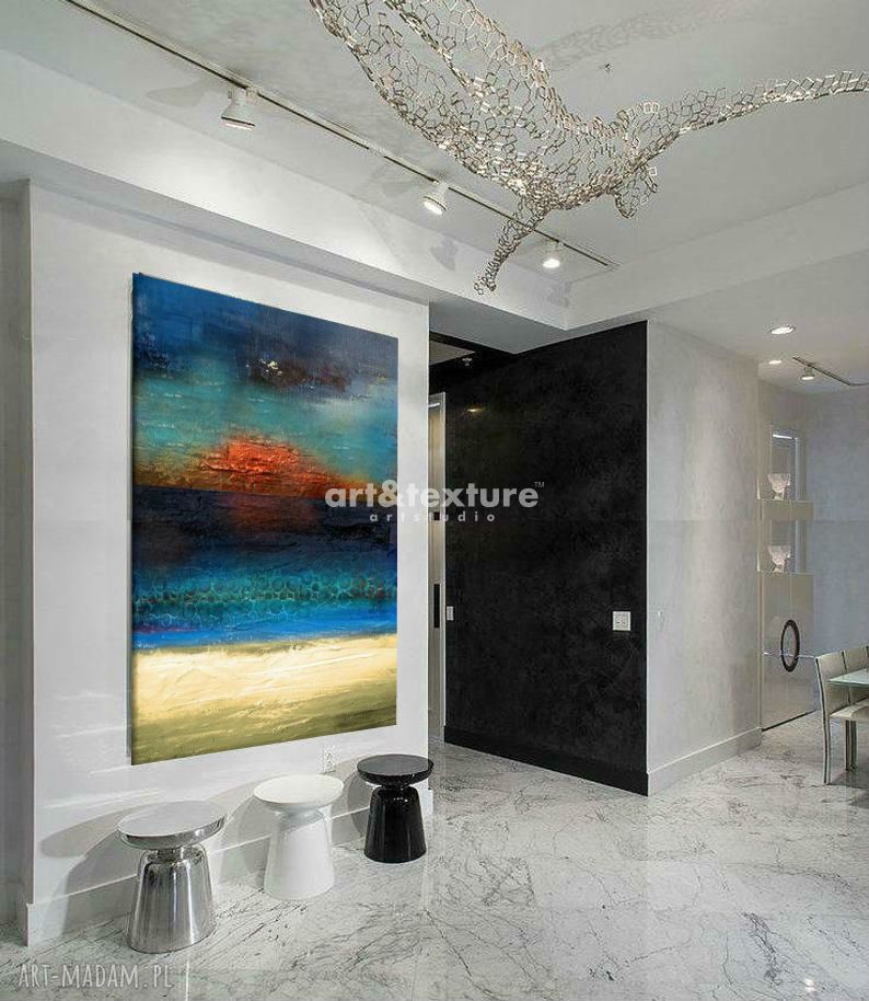 Morska struktura - abstrakcyjne obrazy do modnego salonu 100x150 cm