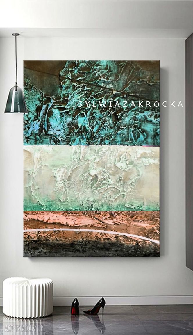 Strukturalne marzenia - abstrakcyjny obraz na płótnie 100x150 cm