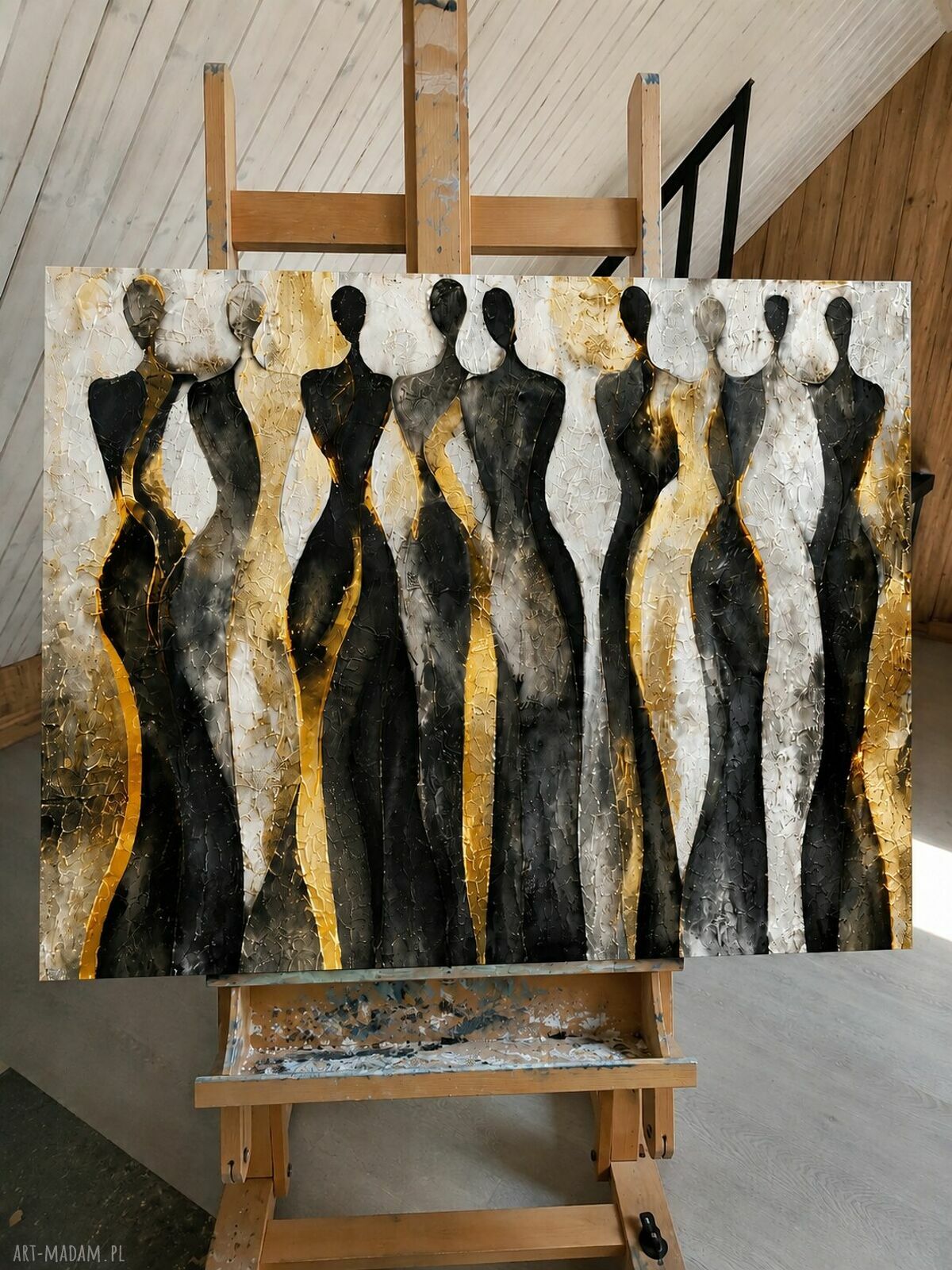 Obraz strukturalny People 2 - ręcznie malowany 140x70 cm XXL