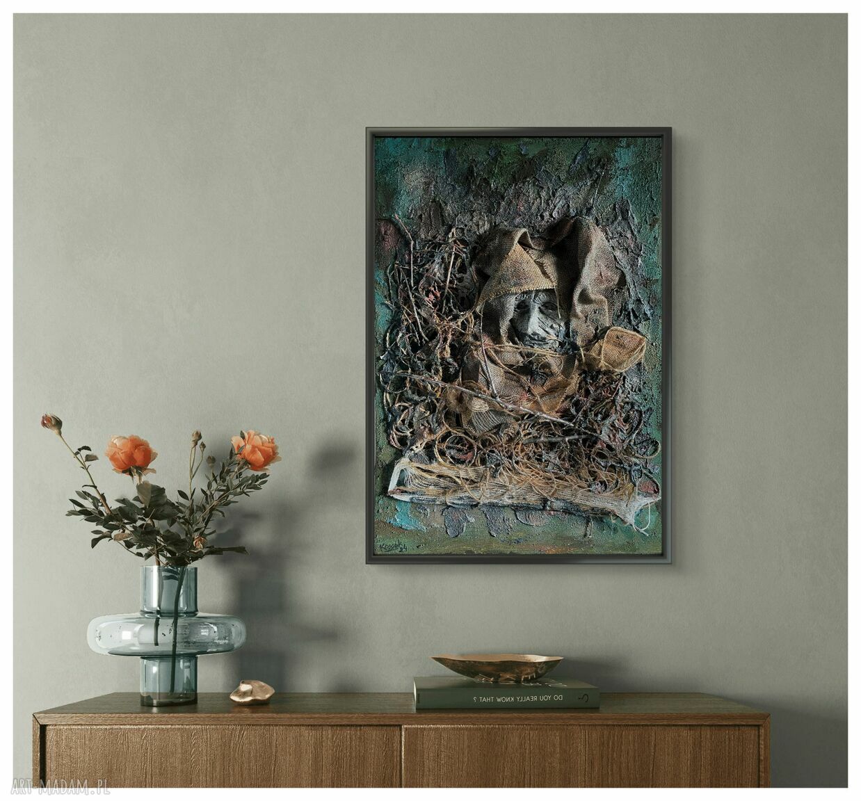 Struktury - Człowiek Drogi: obraz strukturalny 50x70x5 cm