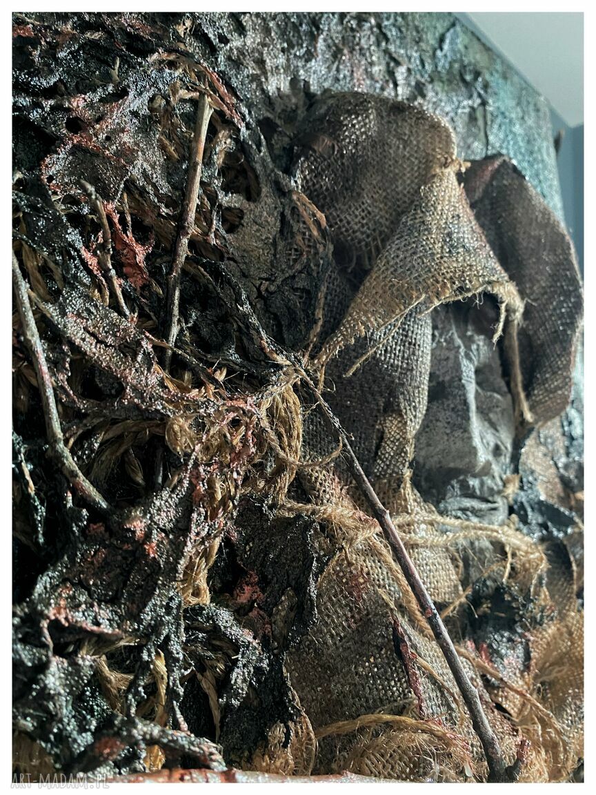 Struktury - Człowiek Drogi: obraz strukturalny 50x70x5 cm