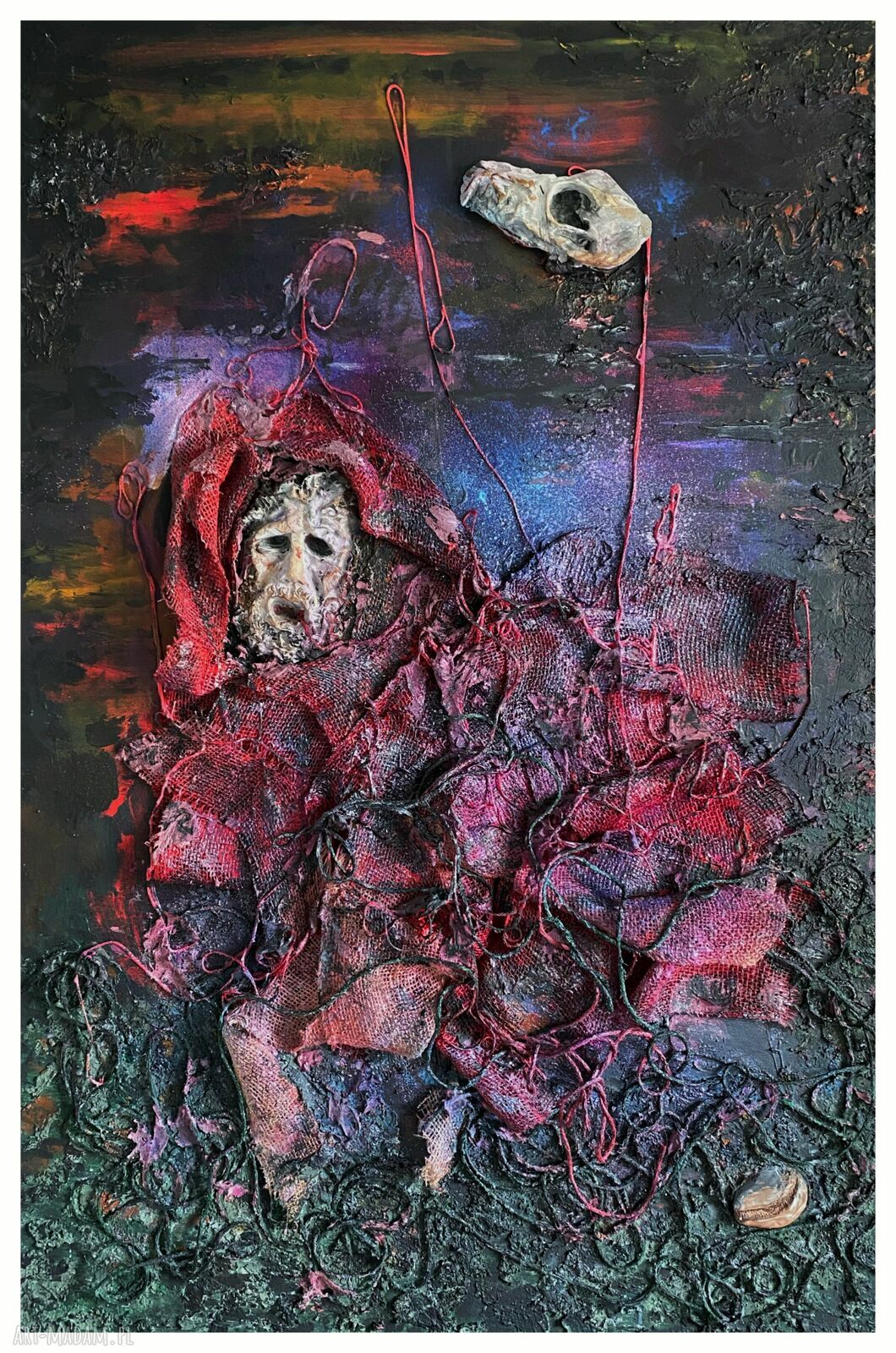 Struktury - Edyp - obraz strukturalny na płótnie 120 x 80 x 2 cm