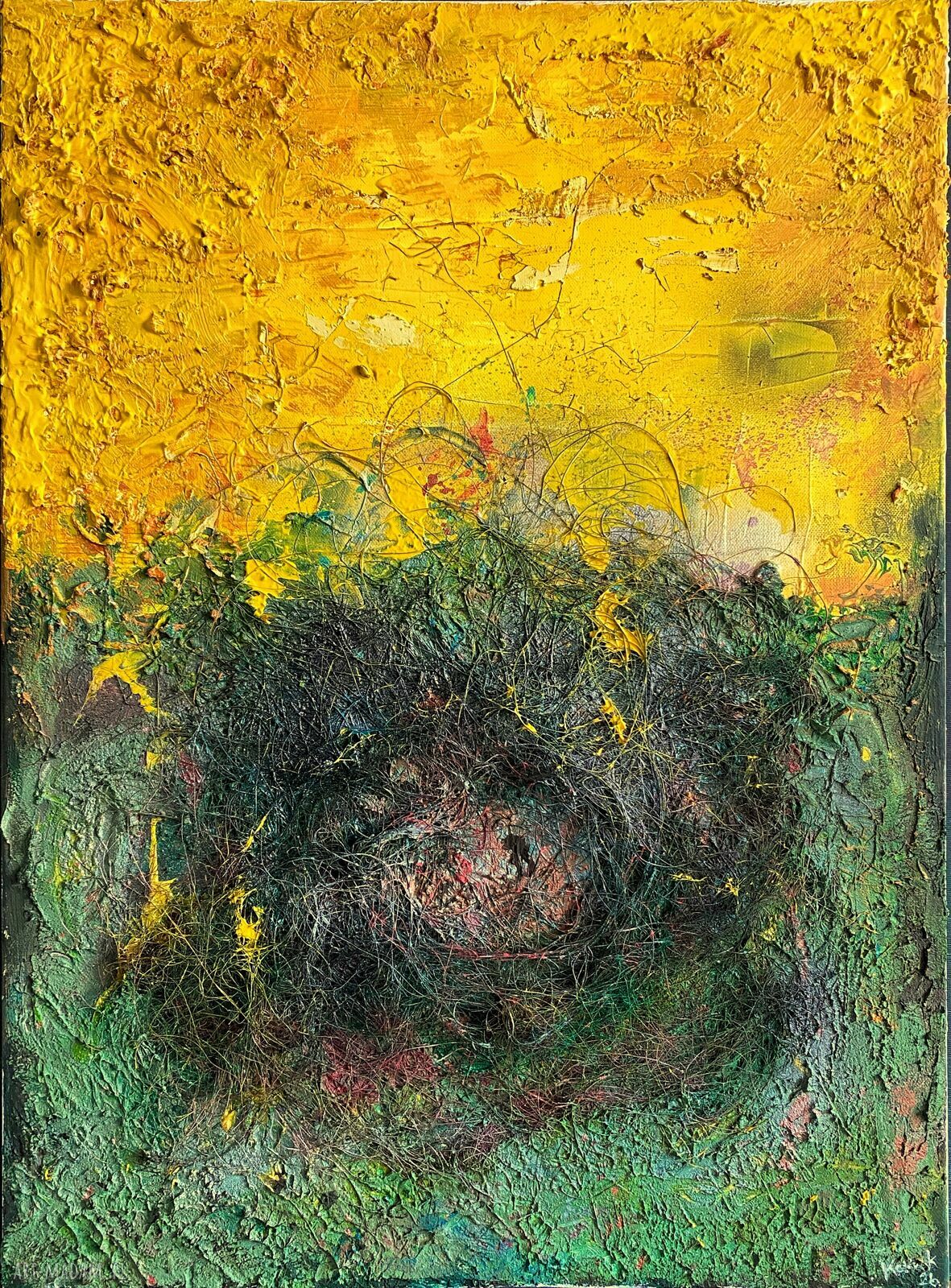 Obraz strukturalny „Gniazdo” (Structures - Nest) 50x70 cm - abstrakcja z fakturą