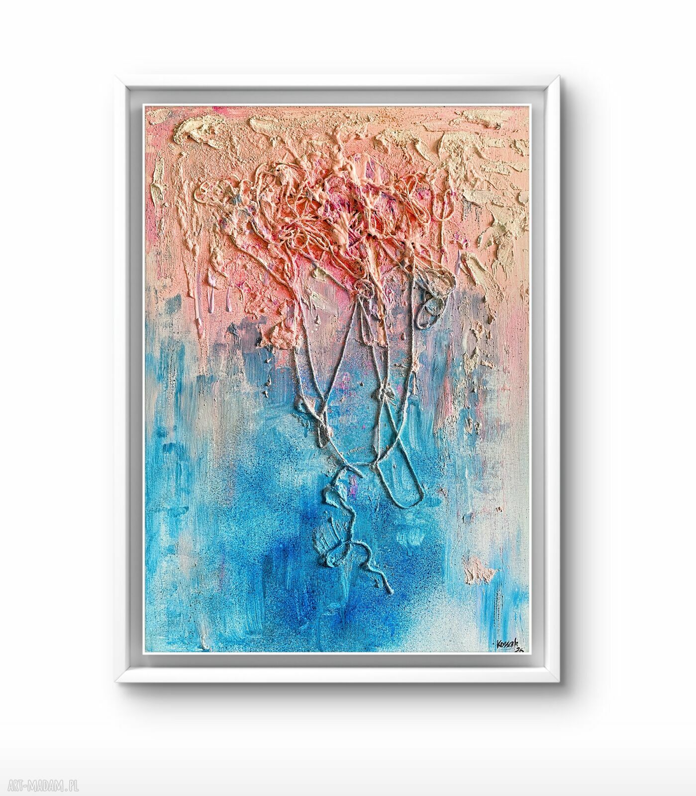 Struktury - Przeciążenie: obraz strukturalny z fakturą do salonu i sypialni 50 x 70 cm