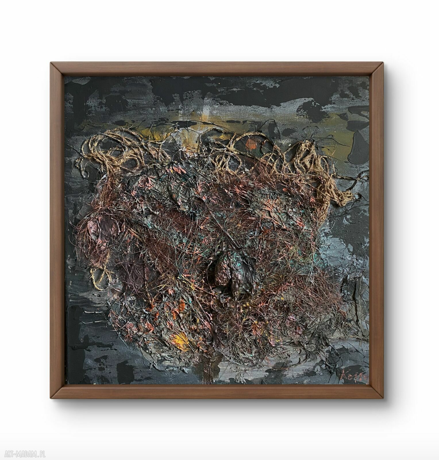 Obraz strukturalny „Rdzeń” 40x40 cm - nowoczesna abstrakcja