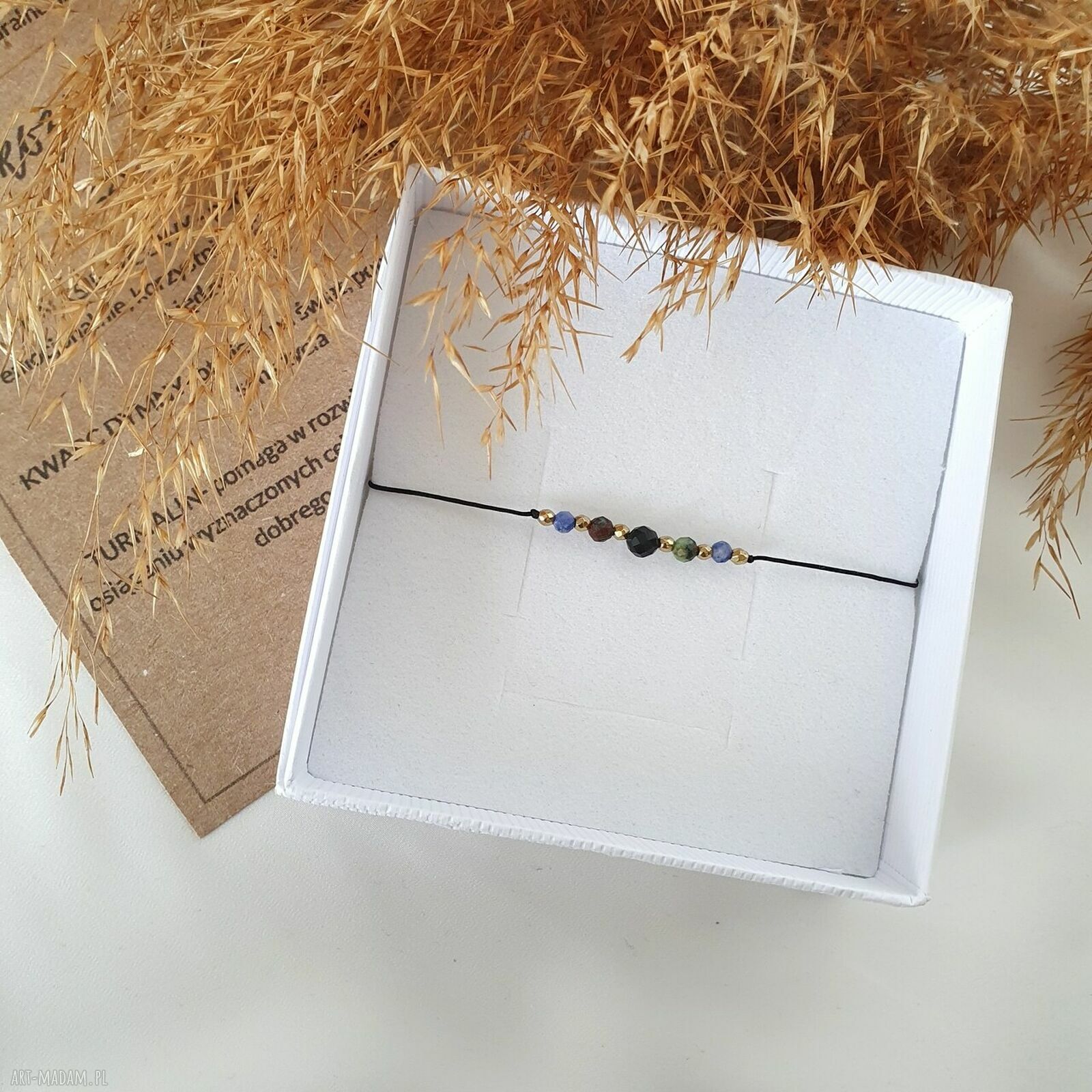 Bransoletka dla Strzelca - sodalit, chryzokola i obsydian handmade