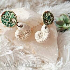 art soller letnie ceramiczne kolczyki z motywem muszli