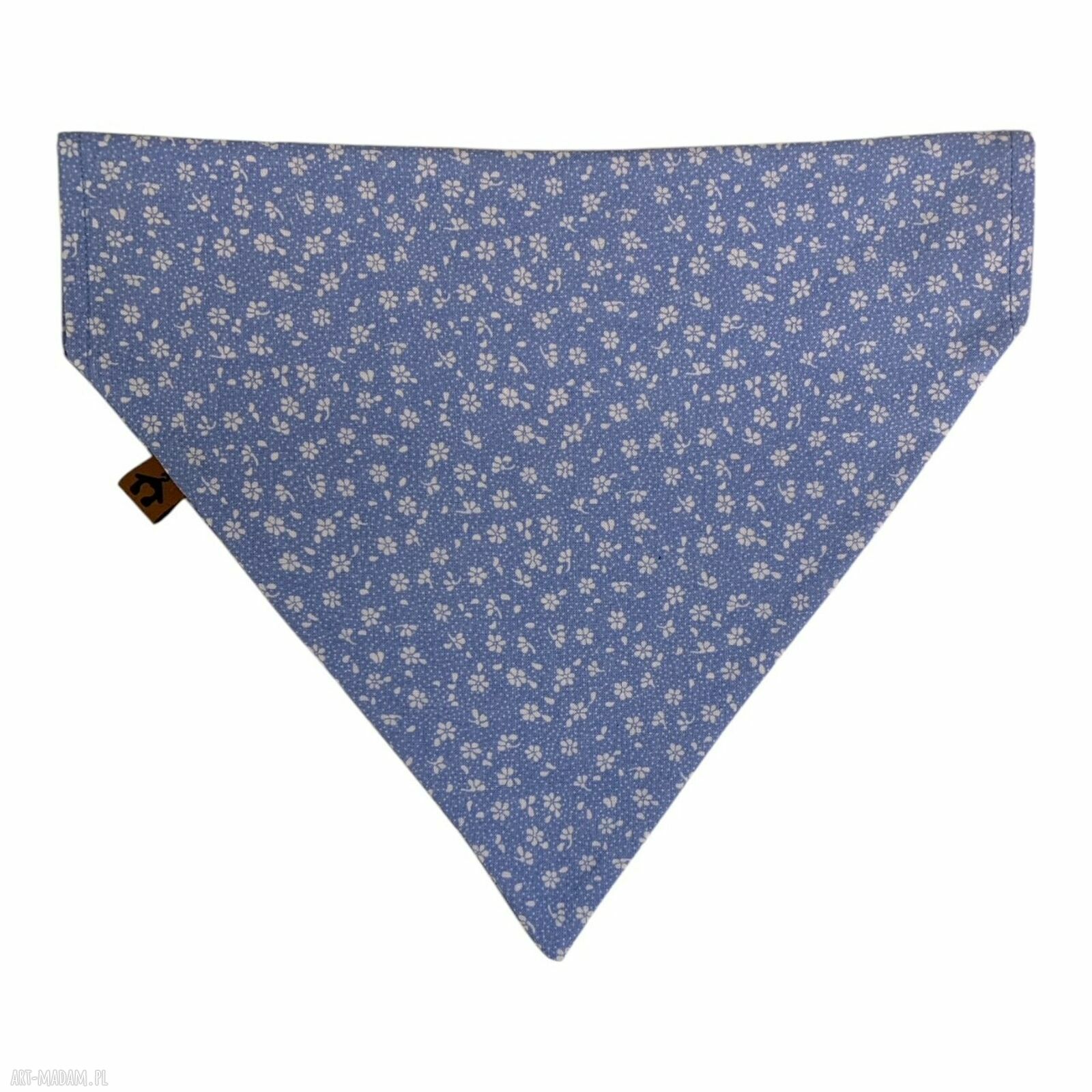 Stylowa bandana dla psa - Niebieska w drobne kwiatki (XL)