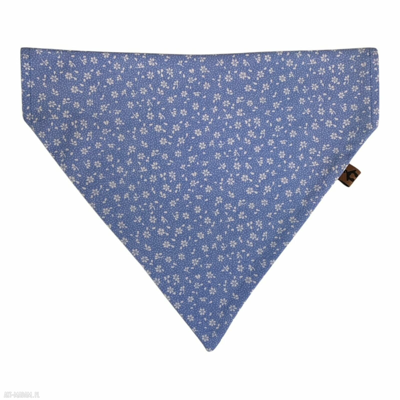 Stylowa bandana dla psa - Niebieska w drobne kwiatki XL