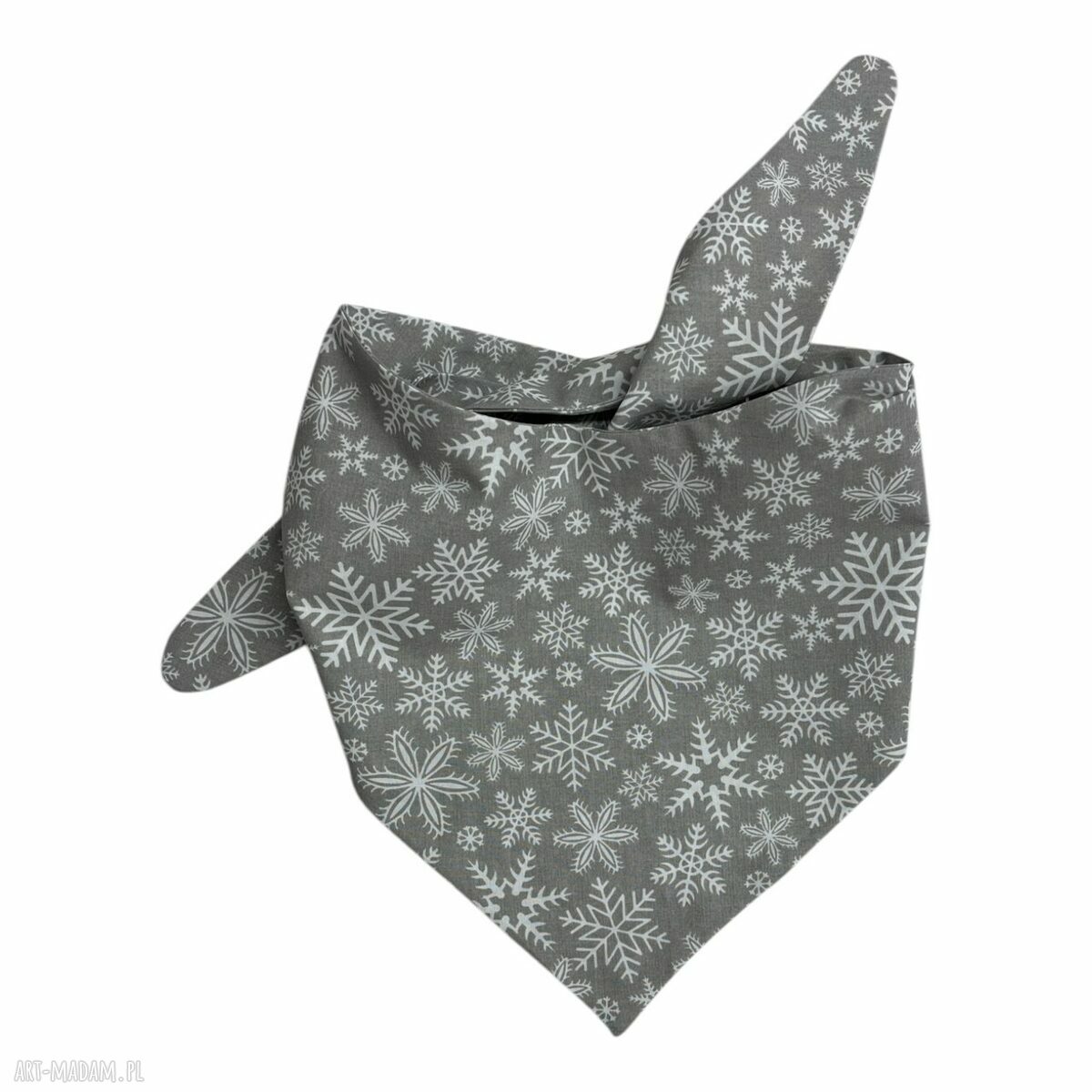 Stylowa bandana dla psa XL - zimowe śnieżynki z 100% bawełny